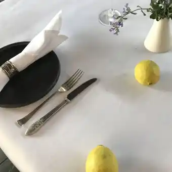 Carmel essentials table cloth - porcelain white