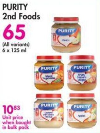 Makro Purity 2nd Foods all variants 6 x 125ml offer