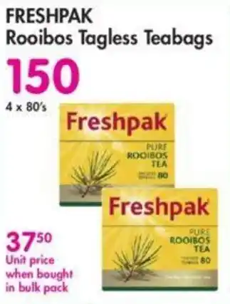 Makro Freshpak Rooibos Tagless Teabags 4 x 80's offer