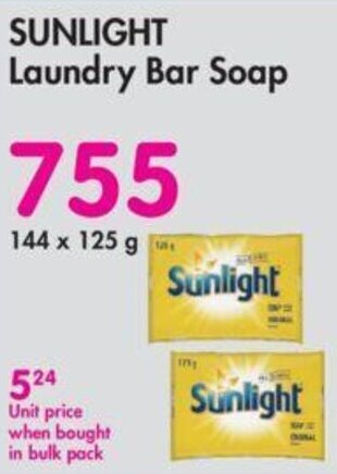 Makro Sunlight Laundry Bar Soap 144 x 125g offer