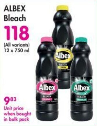 Makro Albex Bleach all variants 12 x 750ml offer