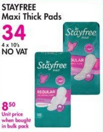 Makro Stayfree Maxi Thick Pads 4 x 10's offer