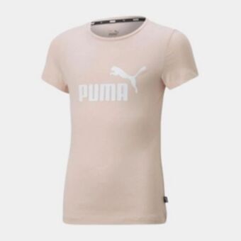 Girls puma pink & white essential logo t-shirt
