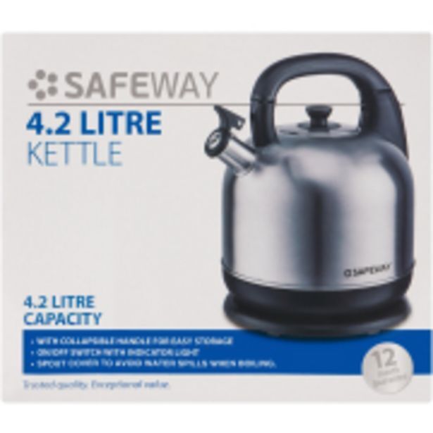 Cordless stainless steel kettle 4.2l offer at Clicks