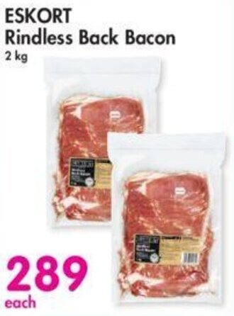 Makro Eskort Rindless Back Bacon 2kg offer