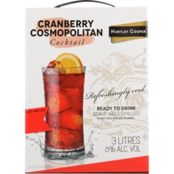 Huntley cooper cranberry flavoured cosmopolitan cocktail carton 3l