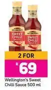 Game Wellington's sweet chilli sauce-for 2 x 500ml offer
