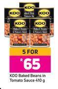 Game Koo baked beans in tomato sauce-for 5 x 410g offer