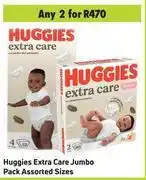 Game Huggies extra care jumbo pack assorted sizes-for 2 offer
