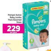 Game Pampers active baby jumbo pack assorted sizes-per pack offer