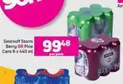 Game Smirnoff storm berry or pine cans-6 x 440ml per pac offer