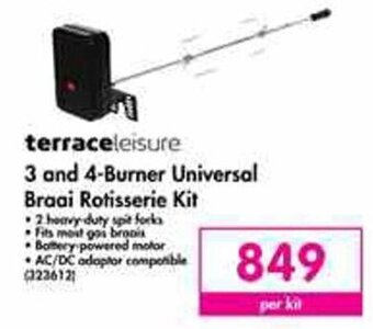 Makro Terraceleisure 3 and 4-Burner Universal Braai Rotisserie Kit offer