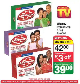 Spar Lifebuoy Hygiene Soap assorted any 3 x 175g offer