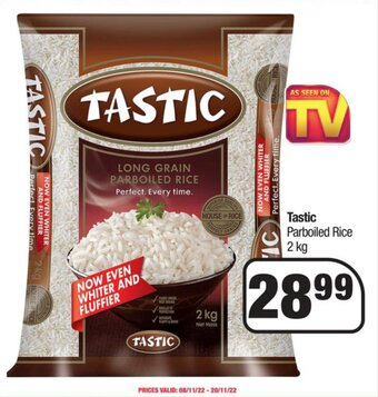 Spar Tastic Parboiled Rice 2kg offer