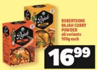 Usave Robertsons Rajah Curry Powder all variants 100g offer