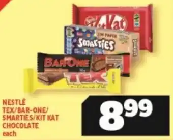 Usave Nestlé Tex / Bar-One / Smarties / Kit Kat Chocolate offer