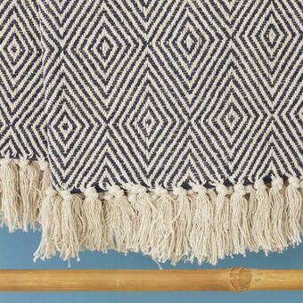 Whitehouse Cotton club geo diamond throw - navy offer
