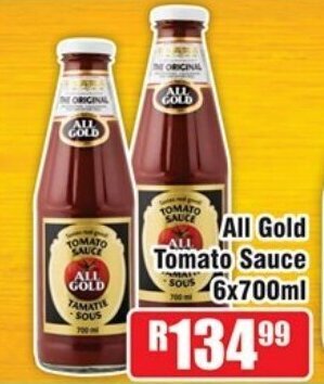 Devland Cash And Carry All Gold Tomato Sauce 6x700ml offer