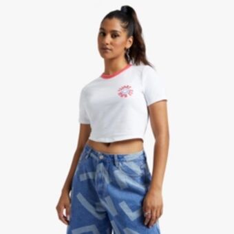 Sportscene Redbat women's white cropped top offer