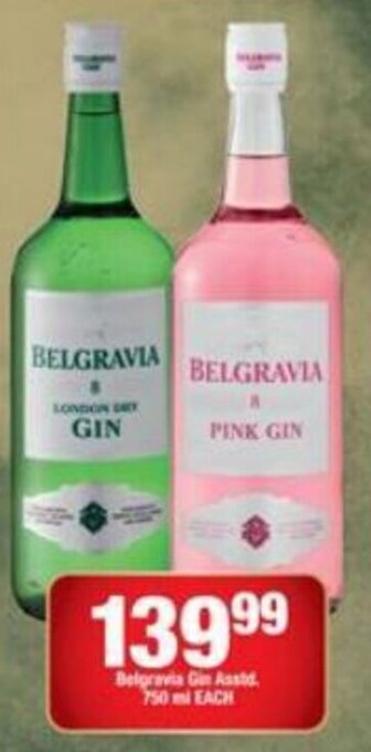 OK Liquor Belgravia Gin asstd. 750ml offer