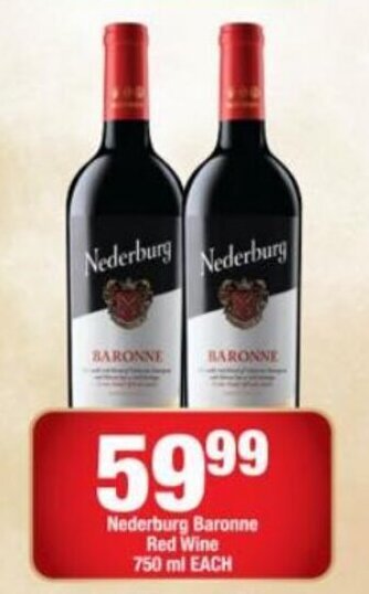 OK Liquor Nederburg Baronne Red Wine 750ml offer