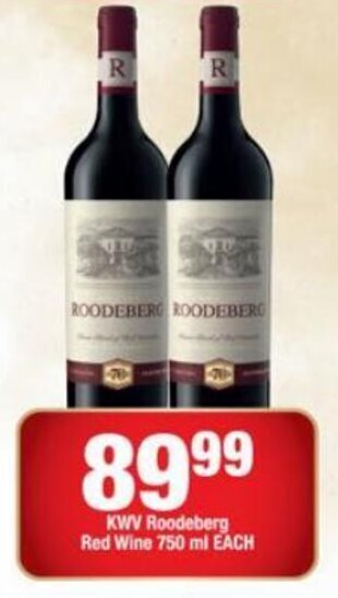 OK Liquor KWV Roodeberg Red Wine 750ml offer