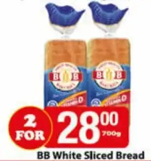 Check Save BB White Sliced Bread 2 x 700g offer