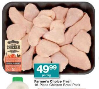 Checkers Farmer's Choice Fresh 16-Piece Chicken Braai Pack per kg offer