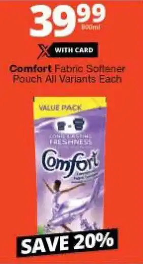 Comfort Fabric Softener Pouch 800ml all variants