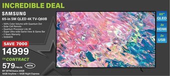 Incredible Connection Samsung 65-in SM QLED 4K TV-Q60B offer