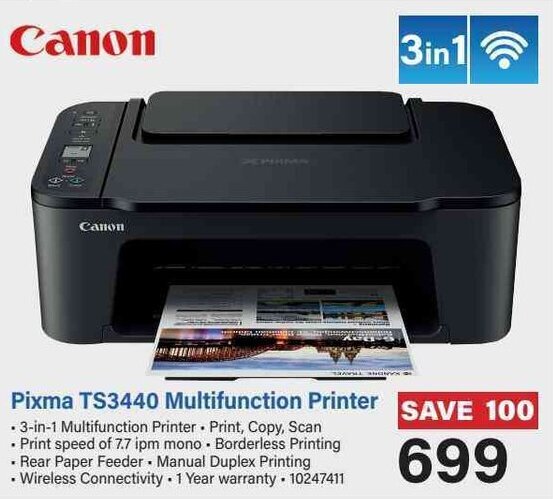 Canon Pixma TS3440 Multifunction Printer offer at Incredible Connection