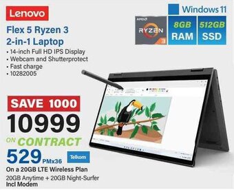 Incredible Connection Lenovo Flex 5 Ryzen 3 2-in-1 Laptop offer