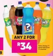 Game Fanta, stoney or sprite soft drinks assorted-for 2 x 2l offer
