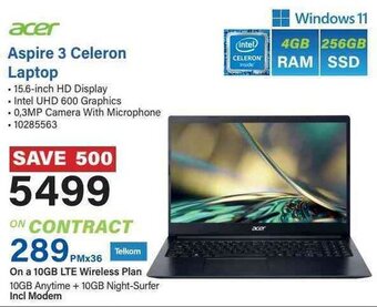 Incredible Connection Acer Aspire 3 Celeron Laptop offer