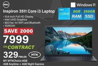 Incredible Connection Dell Inspiron 3511 Core i3 Laptop offer