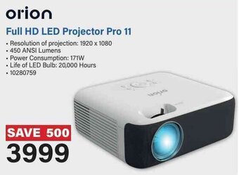 Incredible Connection Orion Full HD LED Projector Pro 11 offer