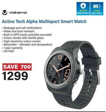 Incredible Connection Volkano Active Tech Alpha Multisport Smart Watch offer