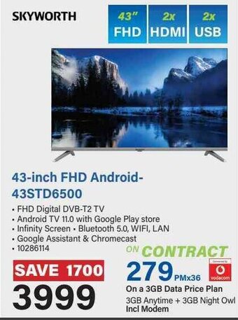 Incredible Connection Skyworth 43-inch FHD Android 43STD6500 offer