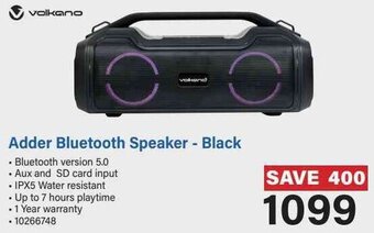 Incredible Connection Volkano Adder Bluetooth Speaker - Black offer