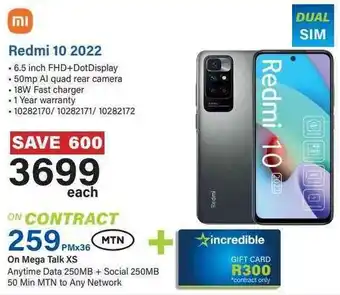 Incredible Connection Redmi 10 2022 Dual Sim offer