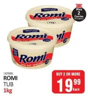 KitKat Cash and Carry Romi 25% Fat Spread Tub 1kg offer
