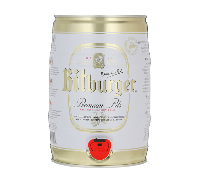 Bitburger imported premium pilsner keg (1 x 5l) offer at Makro’s liquor