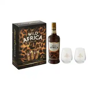 Makro’s liquor Wild africa cream liqueur with 2 glasses (1 x 750ml) offer