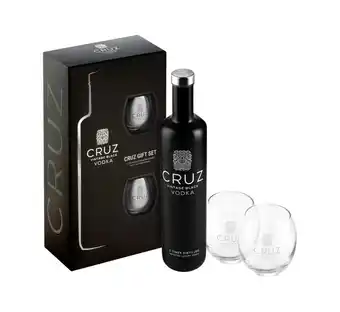 Makro’s liquor Cruz vintage black vodka with 2 glasses (1 x 750ml) offer