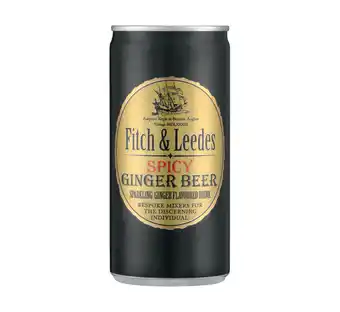 Fitch & leedes spicy ginger beer tonic can (6 x 200ml)