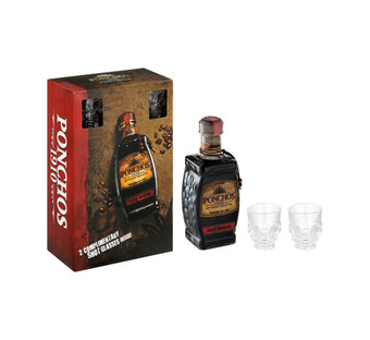 Ponchos 1910 coffee tequila with 2 shot glasses in giftpack (1 x 750ml)