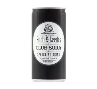 Fitch & leedes club soda can (6 x 200ml)