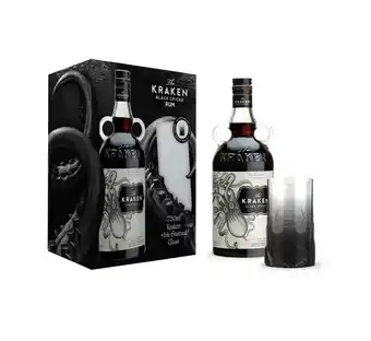 Kraken black spiced imported rum with glass in giftpack (1 x 750 ml)