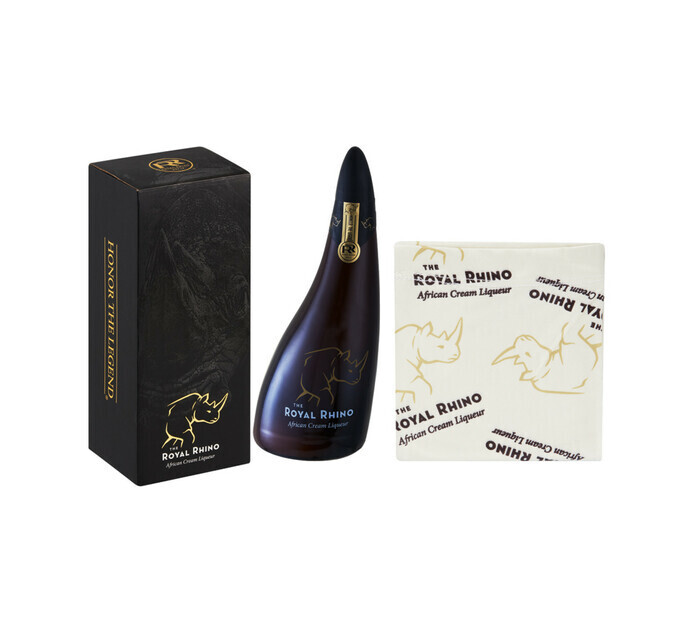 The royal rhino african cream liqueur with 1 glass (1 x 750 ml) offer