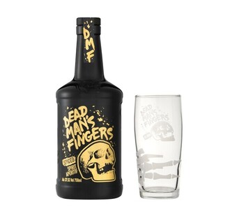 Dead mans fingers spiced rum with skull glass in gift pack (1 x 750ml)